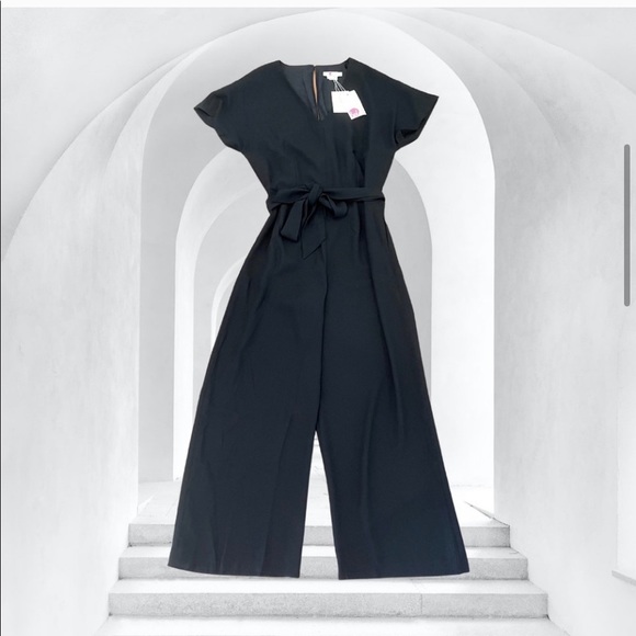 NWT Boden Romilly Black Tie Waist V-Neck Jumpsuit - Picture 2 of 3